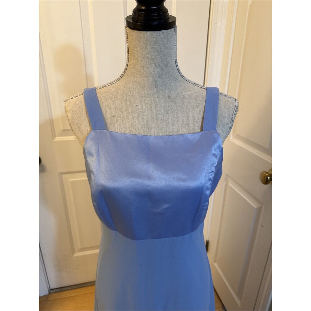 PRETTY PERIWINKLE Adrianna Papell boutique blue maxi dress strapless size 10 - Picture 2 of 9